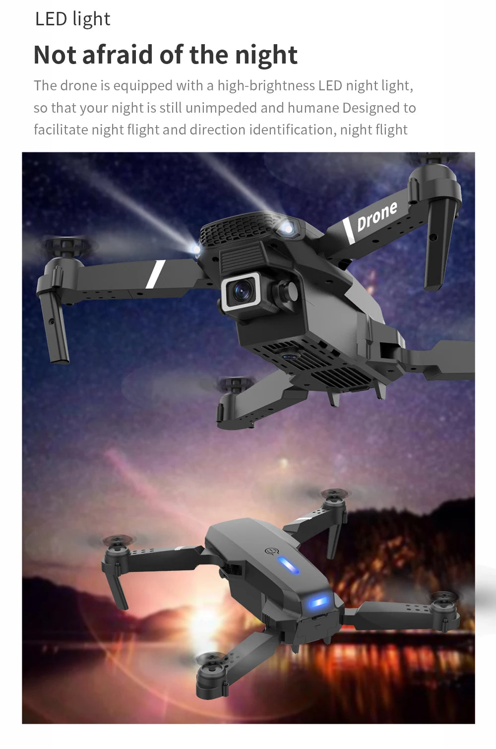 Drone professionnel E88, caméra HD grand angle 4k, WiFi, fpv, maintien en hauteur, hélicoptère quadrotor RC pliable, jouets pour enfants sans caméra.