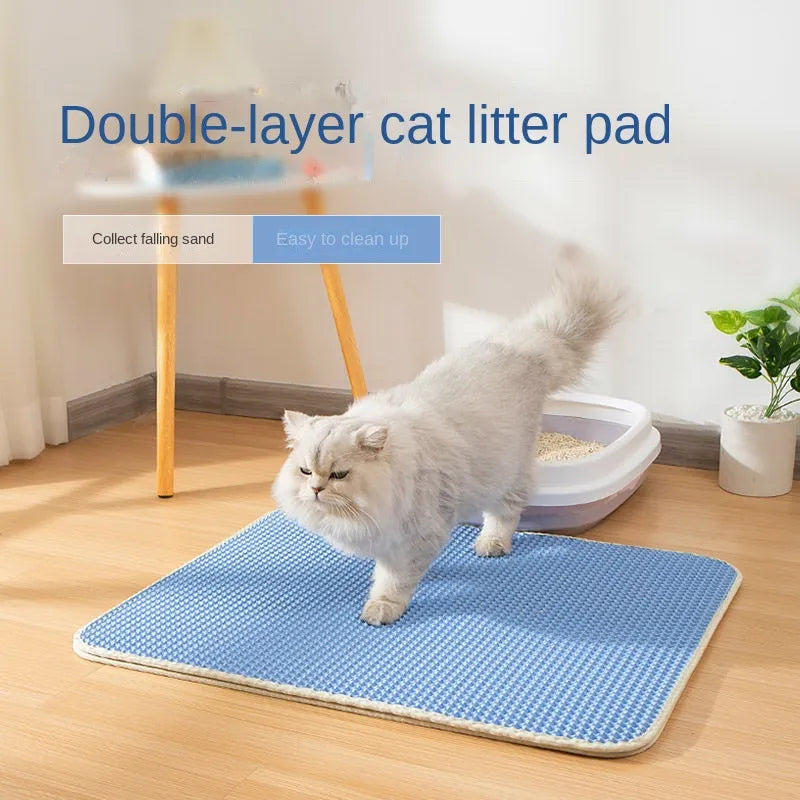 Tapis de litière pour chat Double couche imperméable antidérapantes