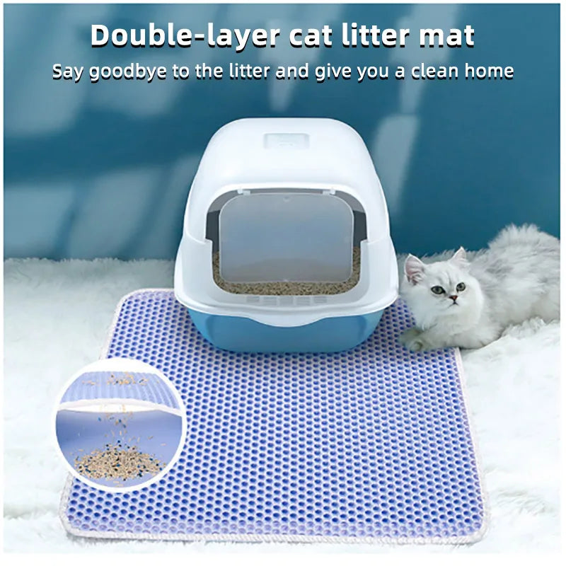Tapis de litière pour chat Double couche imperméable antidérapantes